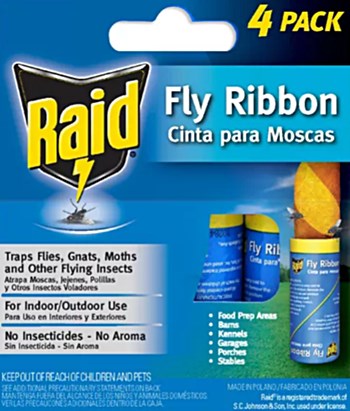 Raid Fly Ribbon to keep bird mites away